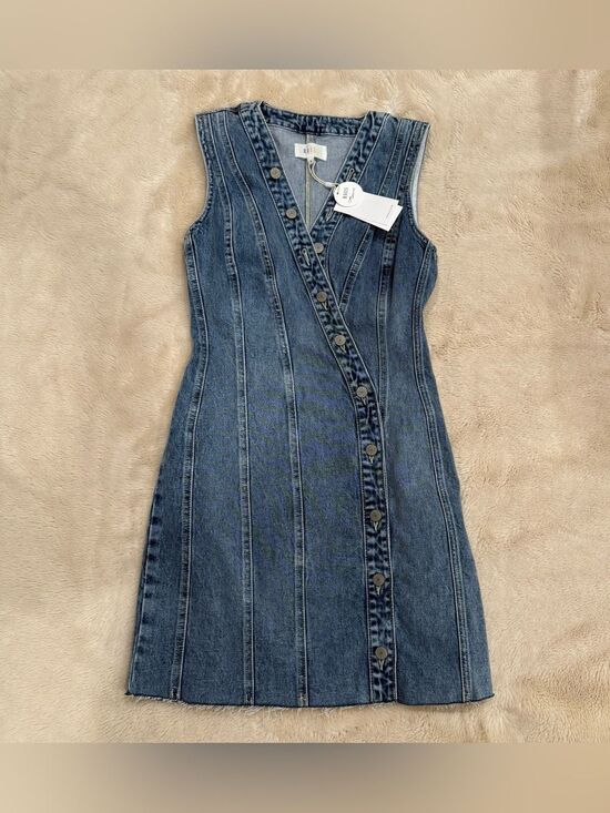 Rails Dresses & Skirts - RAILS Strand Asymmetric Sleeveless Button-Up Frayed Denim Dress Size S NWT